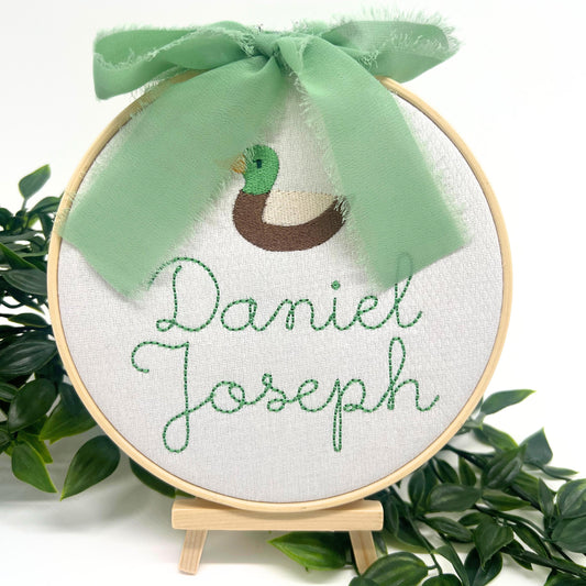 Mallard Duck  Birth Announcement (Light Green)