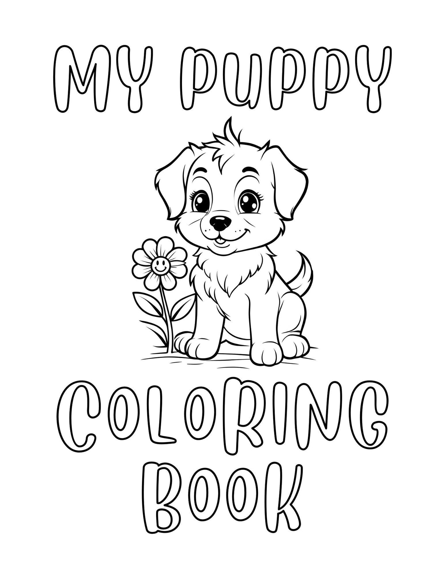 Printable Puppy Dog Coloring Book Digital Download