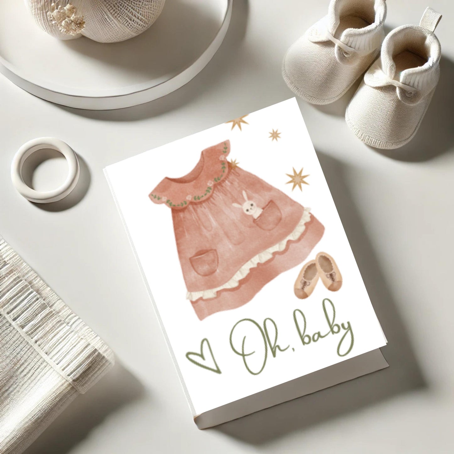 Boho Baby Shower Card for Girl Baby Shower Card Digital Download