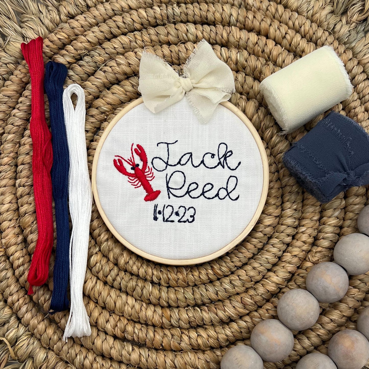 Lobster Crawfish Baby Birth Announcement