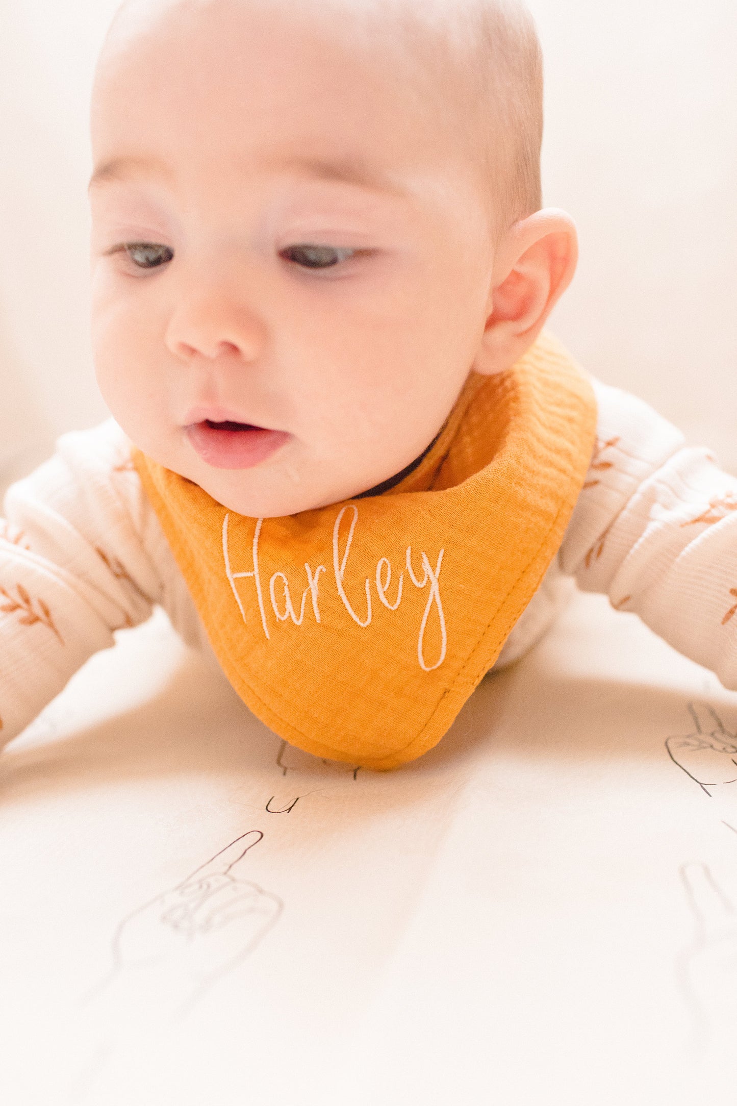 3 Monogrammed Baby Bibs - Personalized Newborn Gift - Baby Shower Present - Embroidered Bibs with Name - Custom Set of 3 Bandana Bibs