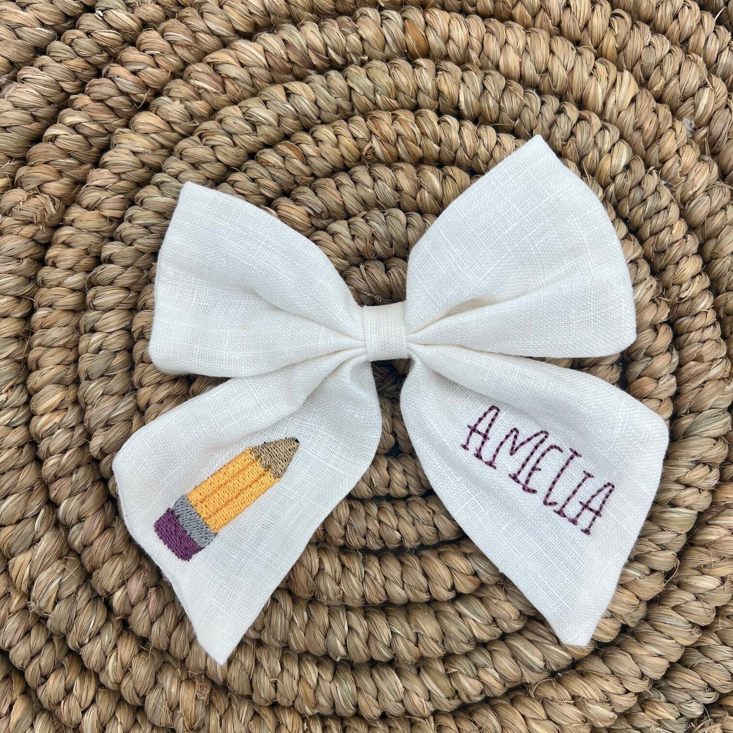 Personalized School Bow with Name