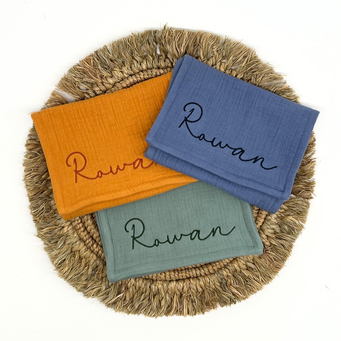 Personalized Burp Cloth for Baby - Custom Embroidered Baby Shower Gift - Monogram Baby Gift for Newborns - Cotton Burp Rag Baby Girl or Boy