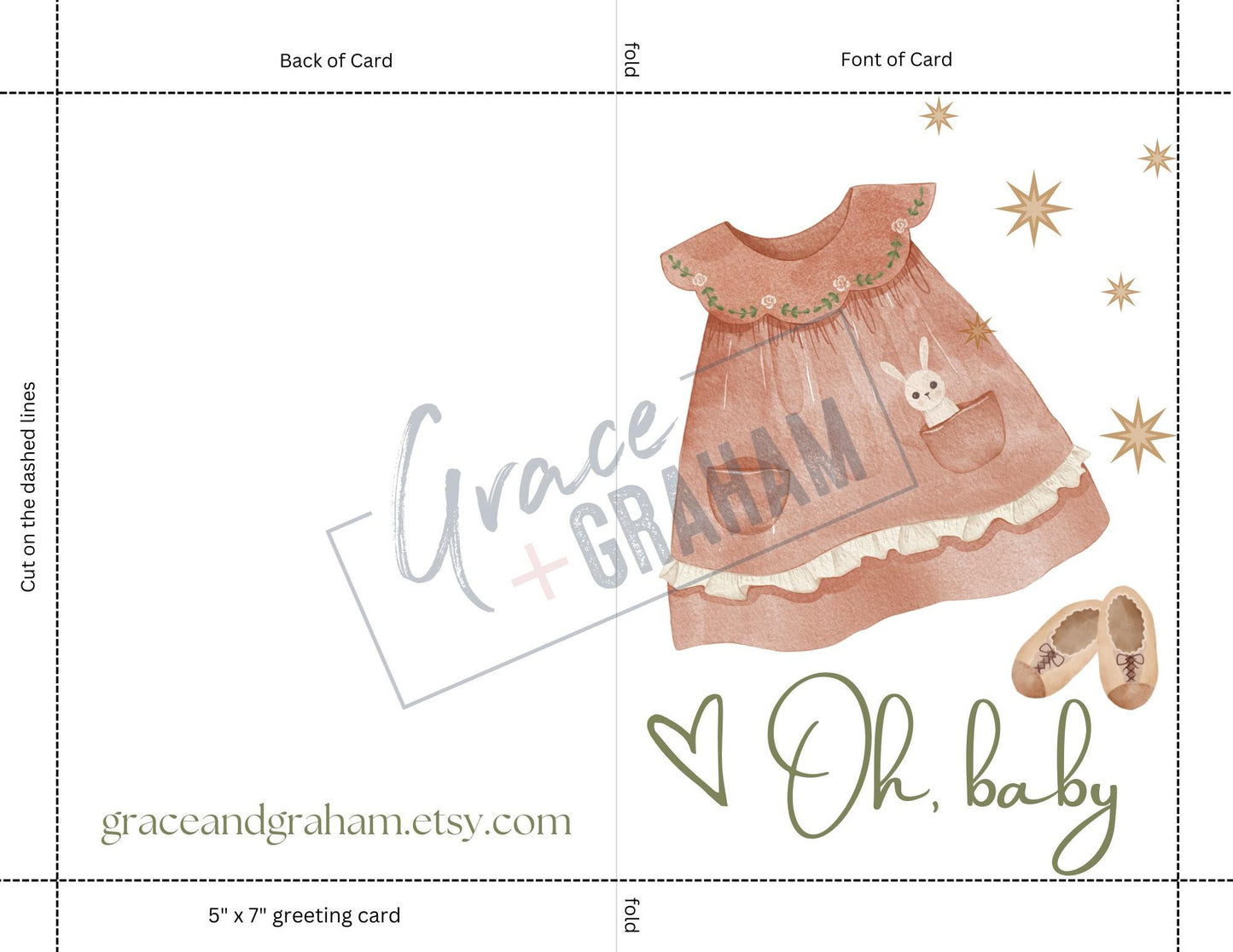 Boho Baby Shower Card for Girl Baby Shower Card Digital Download