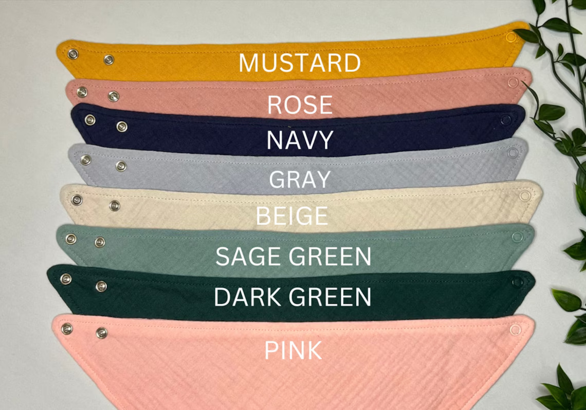 Set of 3 Personalized Organic Bandana Baby Bibs